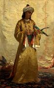 A Moorish Girl with Parakeet Henriette Ronner